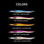 HERCULES Metal Lure Bait Fluorescent Lure S-shaped Slim Lure Pack of 5 HERCULES