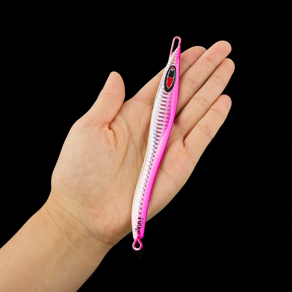 HERCULES Metal Lure Bait Fluorescent Lure S-shaped Slim Lure Pack of 5 HERCULES