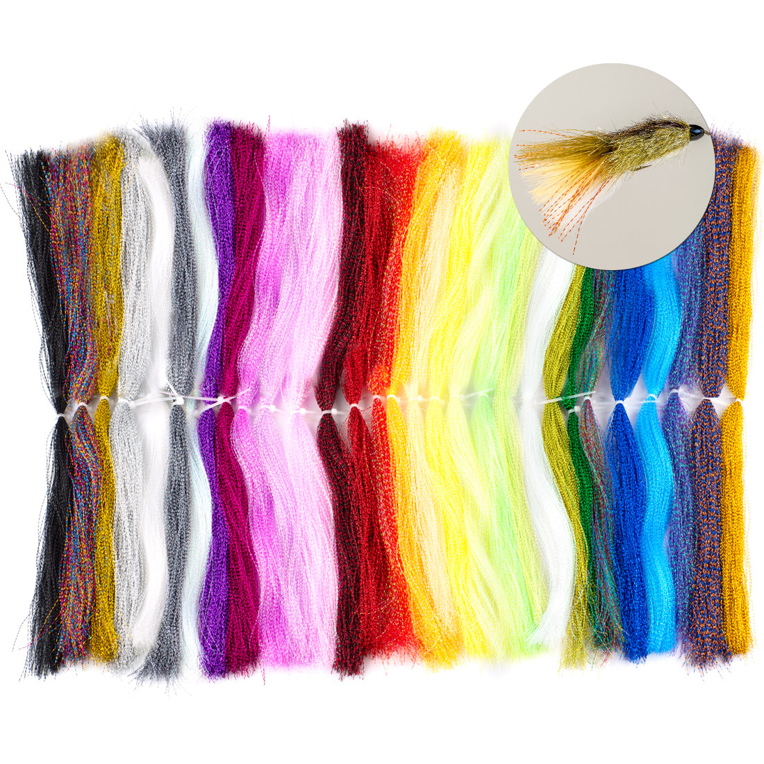 Baoblaze Colorful Crystal Flash Line Fly Tying Materials for