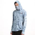 HERCULES with Neck Gaiter Men's Fishing Hoodie Sun Protection Long Sleeve Fishing Shirt Upf 50+ HERCULES