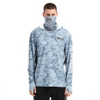 HERCULES with Neck Gaiter Men's Fishing Hoodie Sun Protection Long Sleeve Fishing Shirt Upf 50+ HERCULES