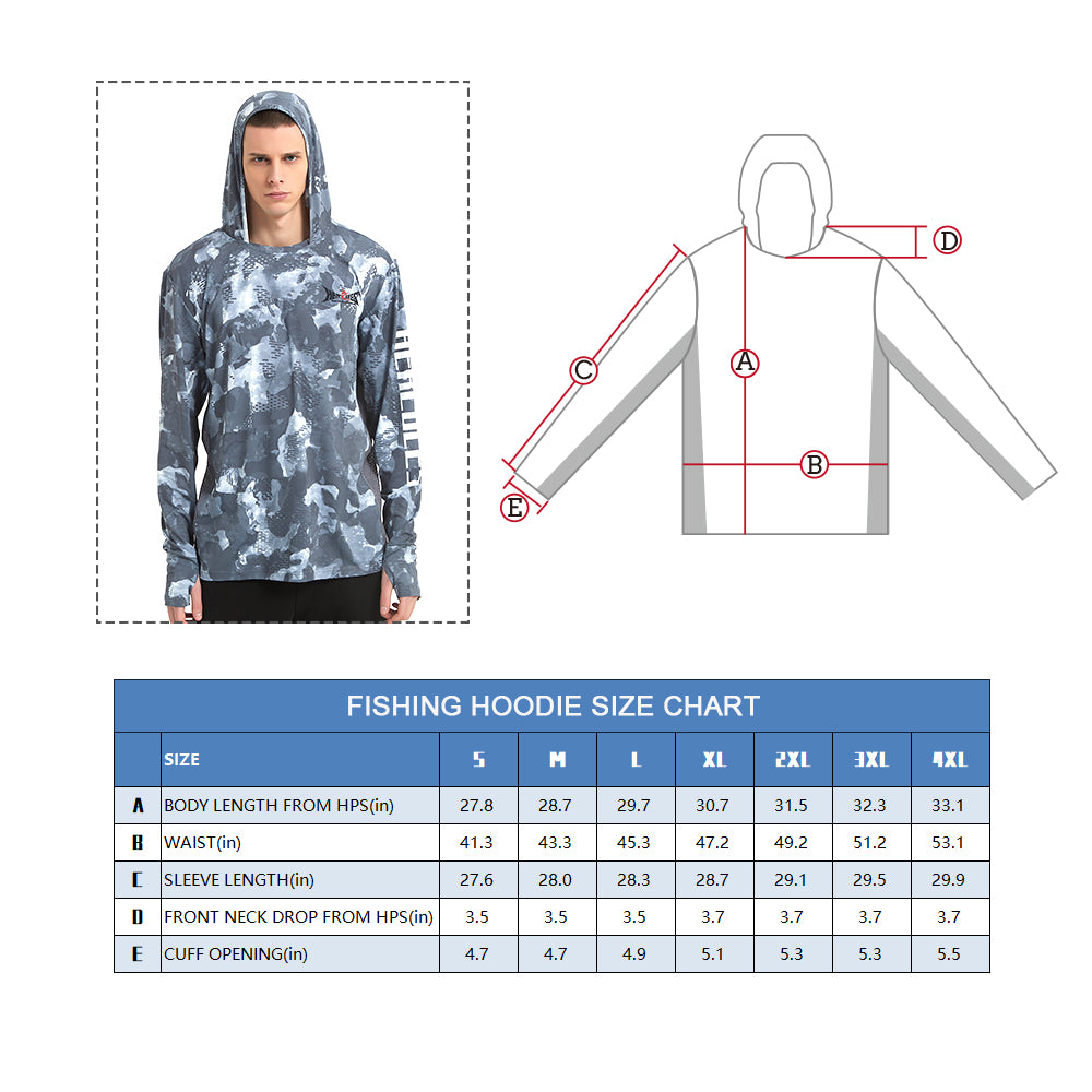 HERCULES Men's Gaiter Fishing Hoodie Sun Protection Long Sleeve Fishing Shirt Upf 50+ HERCULES