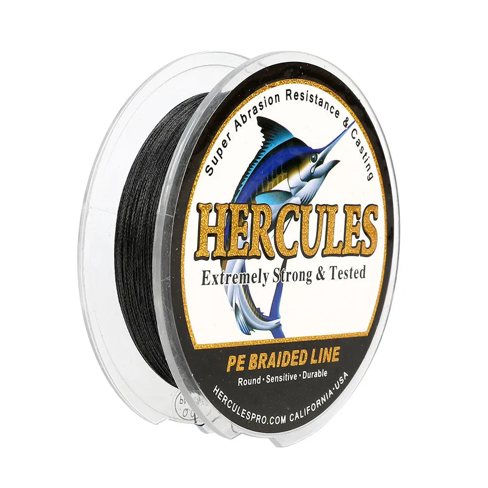 100M 109Yds Black 6lb-100lb HERCULES PE Braided Fishing Line 4 Strands