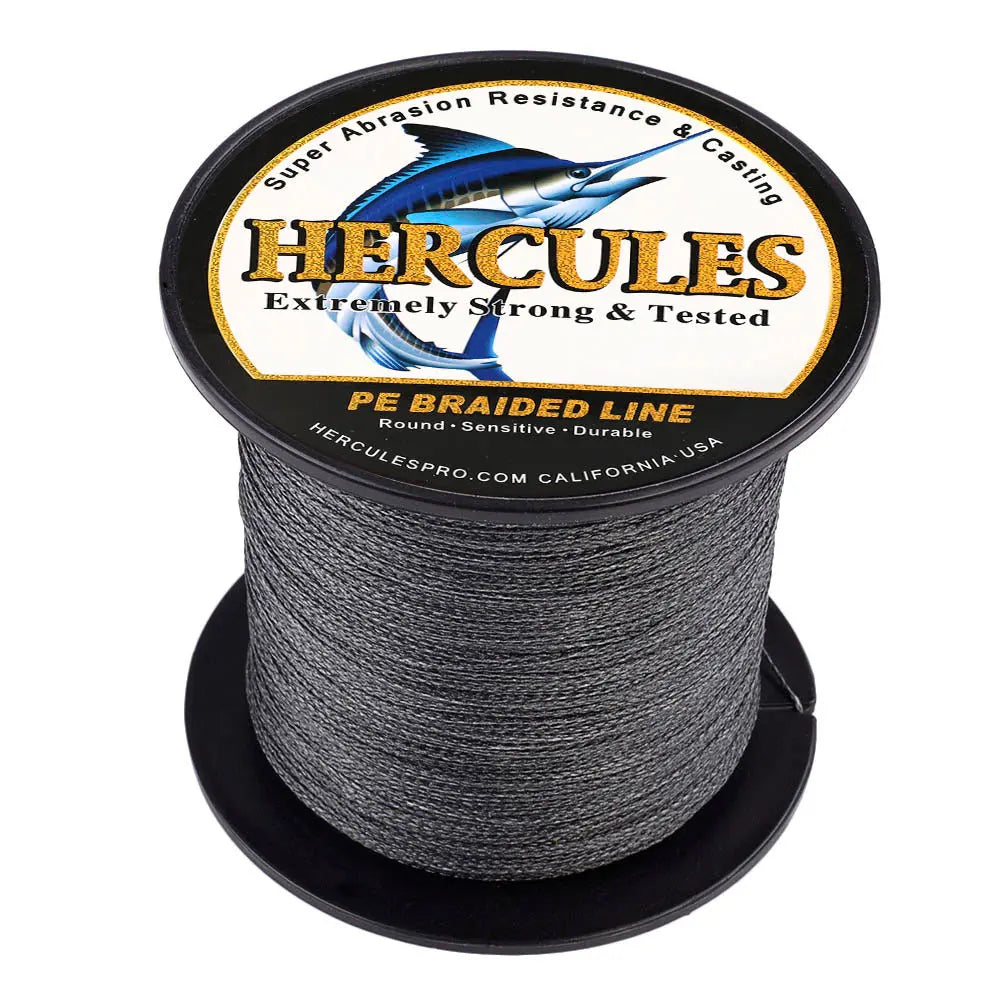 100M 109Yds Black 6lb-100lb Hercules PE Braided Fishing Line 4 Strands HERCULES