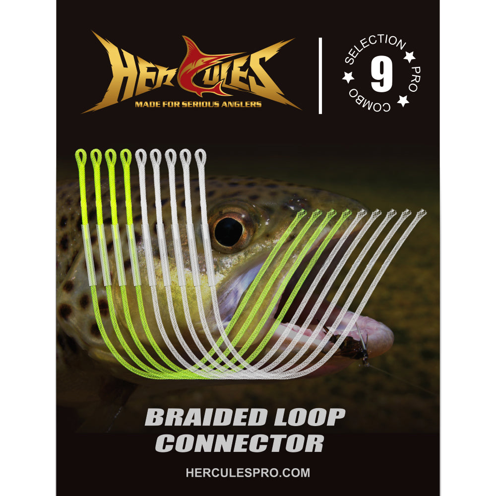 HERCULES Fly Fishing Leader Connector for Fly line Pack of 9 – Hercules Fishing  Tackle