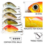 HERCULES 5pcs/box Micro Crankbaits Fishing Lures Cute Lures Set