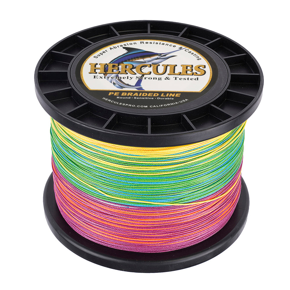 500M 547Yds Multicolor 10lb-300lb HERCULES PE Braided Fishing Line 8 S ...