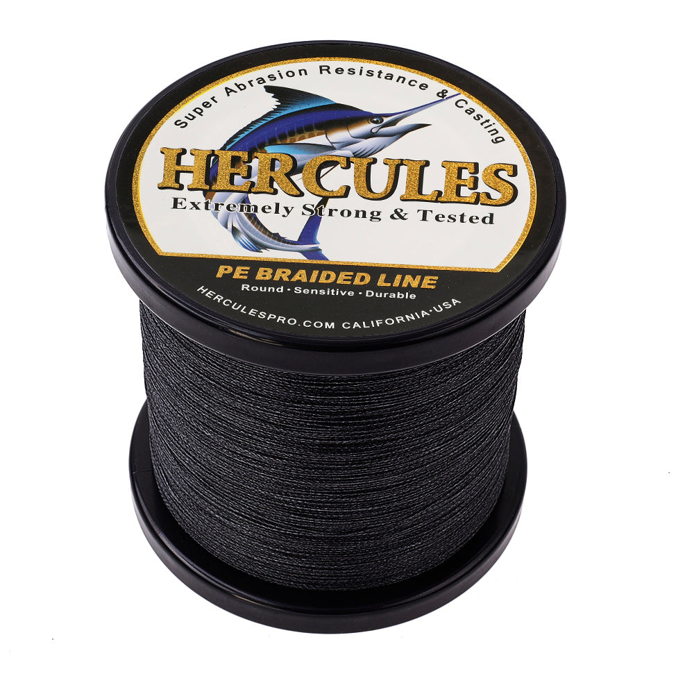 2000M 2187Yds Black 6lb-100lb HERCULES PE Braid Fishing Line 4 Strands HERCULES
