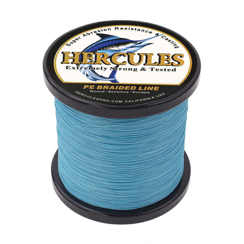 1000M 1094Yds Blue 6lb-100lb HERCULES PE Braided Fishing Line 4 Strands HERCULES