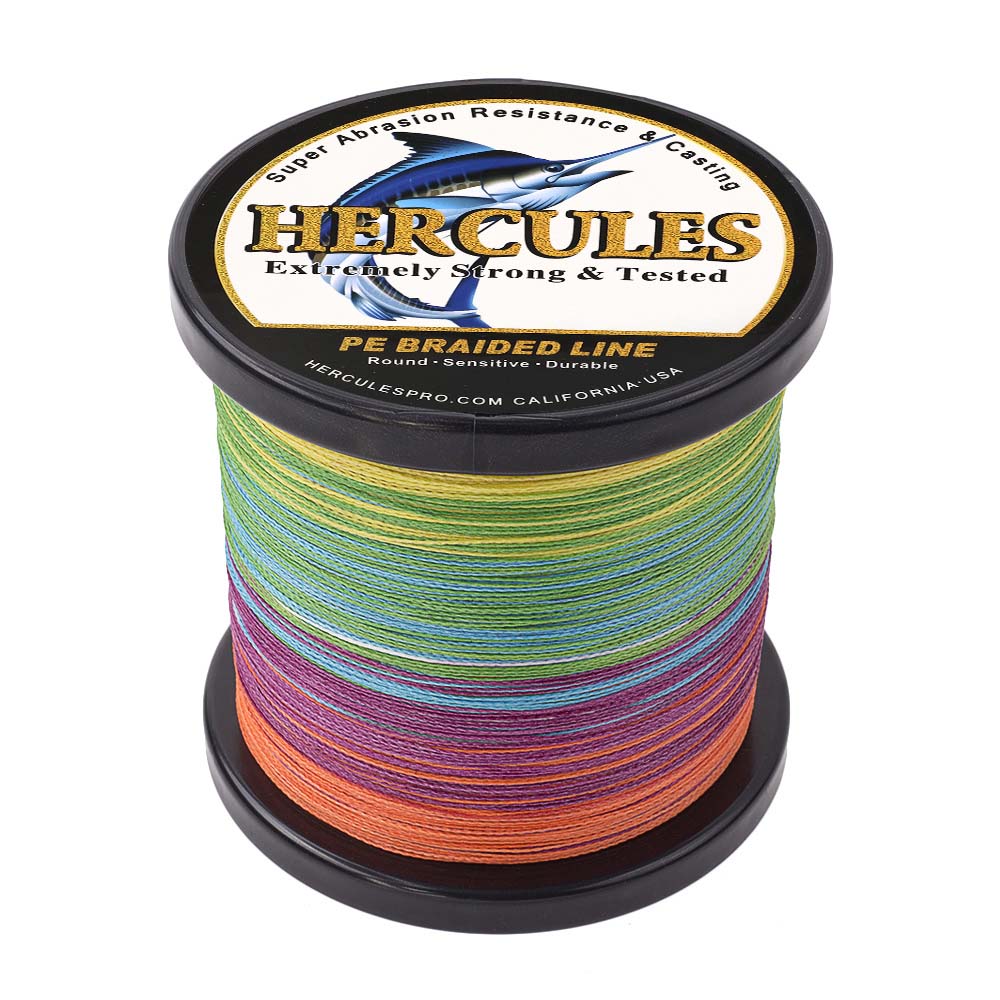1000M 1094Yds Multicolor 6lb-100lb HERCULES PE Braided Fishing Line 4 Strands HERCULES