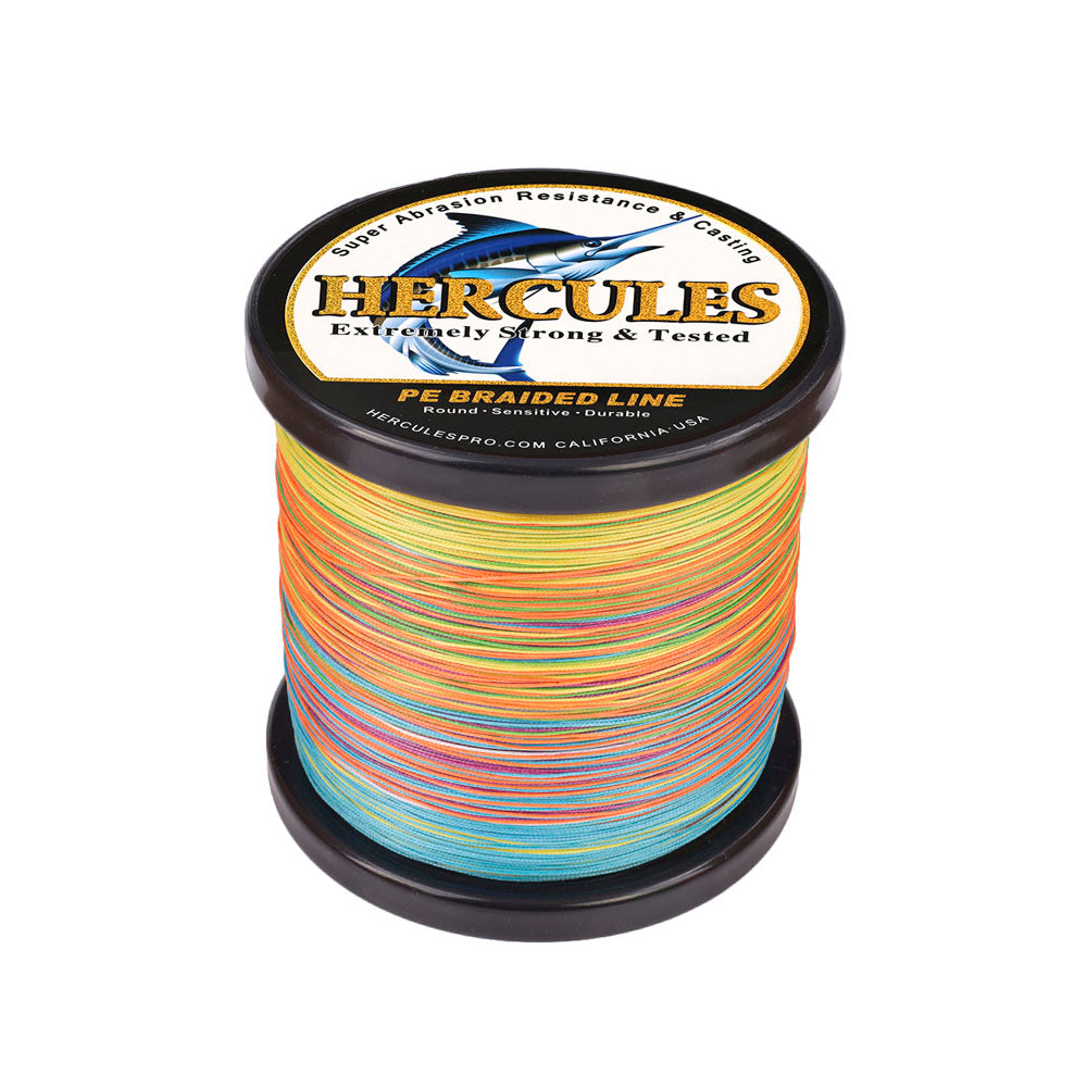  HERCULES Super Strong 100M 109 Yards Braided Fishing Line 8 LB  Test For Saltwater Freshwater PE Braid Fish Lines 4 Strands - Orange, 8LB