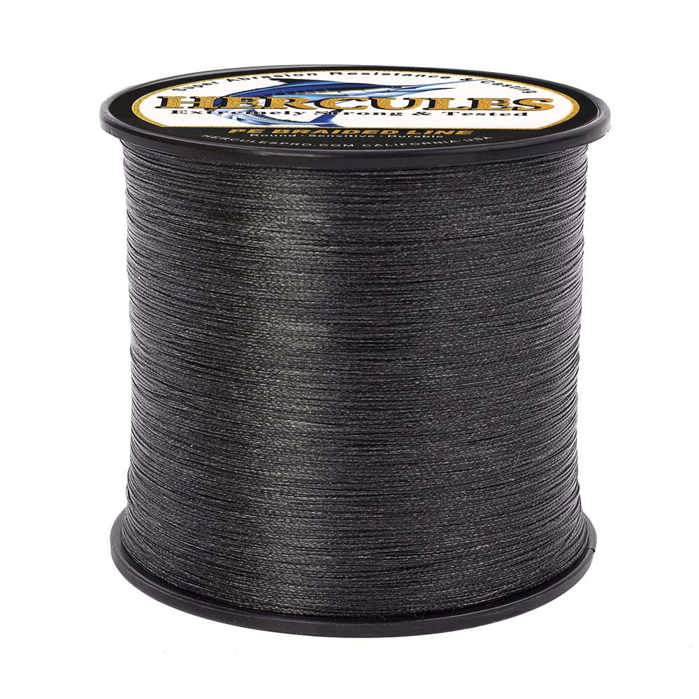 1500M 1640Yds Black 6lb-100lb HERCULES PE Braided Fishing Line 4 Strands HERCULES