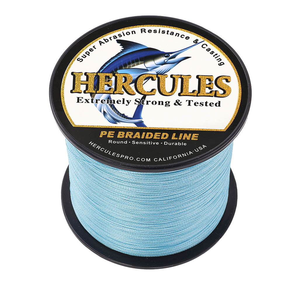1000M 1094Yds Blue 6lb-100lb HERCULES PE Braided Fishing Line 4 Strands HERCULES