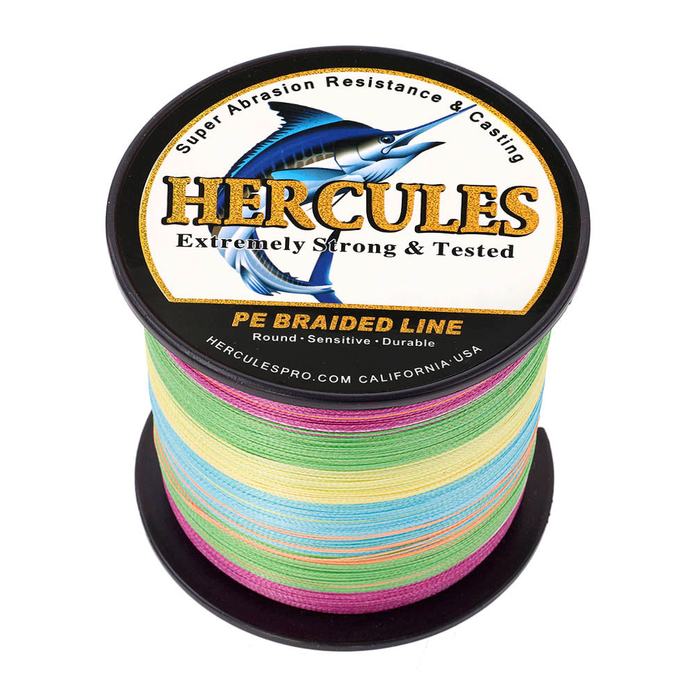 1000M 1094Yds Multicolor 6lb-100lb HERCULES PE Braided Fishing Line 4 Strands HERCULES