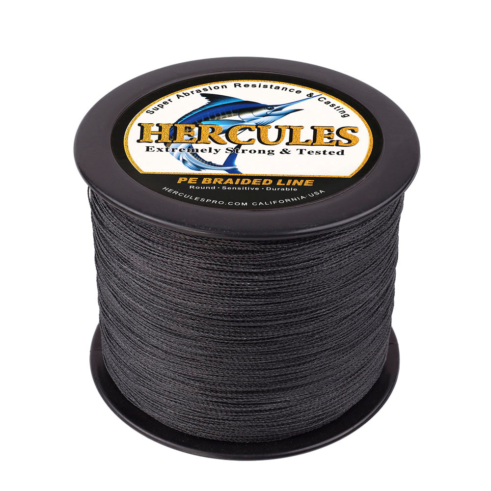 1000M 1094Yds Black 6lb-100lb HERCULES PE Braid Fishing Line 4 Strands HERCULES