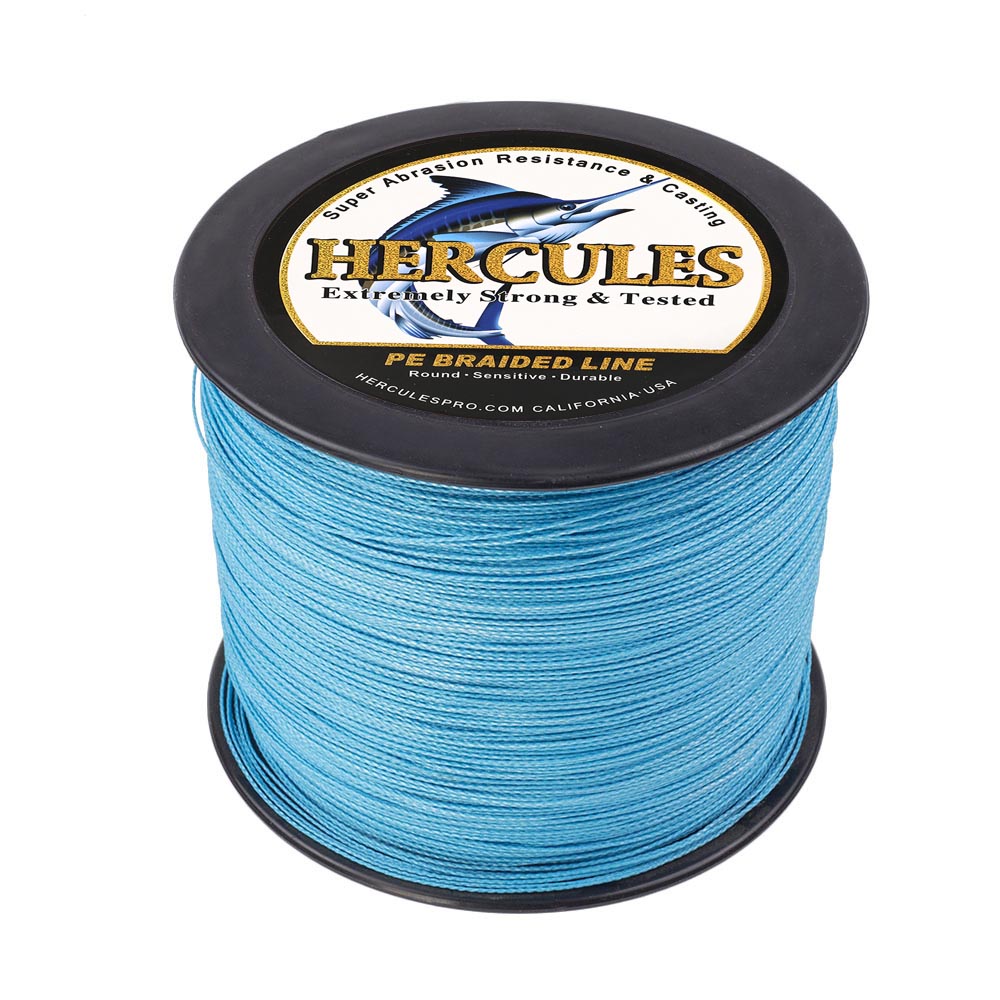 1000M 1094Yds Blue 6lb-100lb HERCULES PE Braided Fishing Line 4 Strands HERCULES