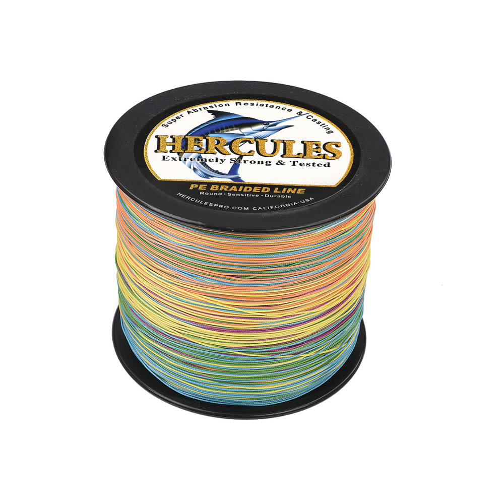 1000M 1094Yds Multicolor 10lb-300lb 8 Strands HERCULES PE Braided Fishing Line HERCULES