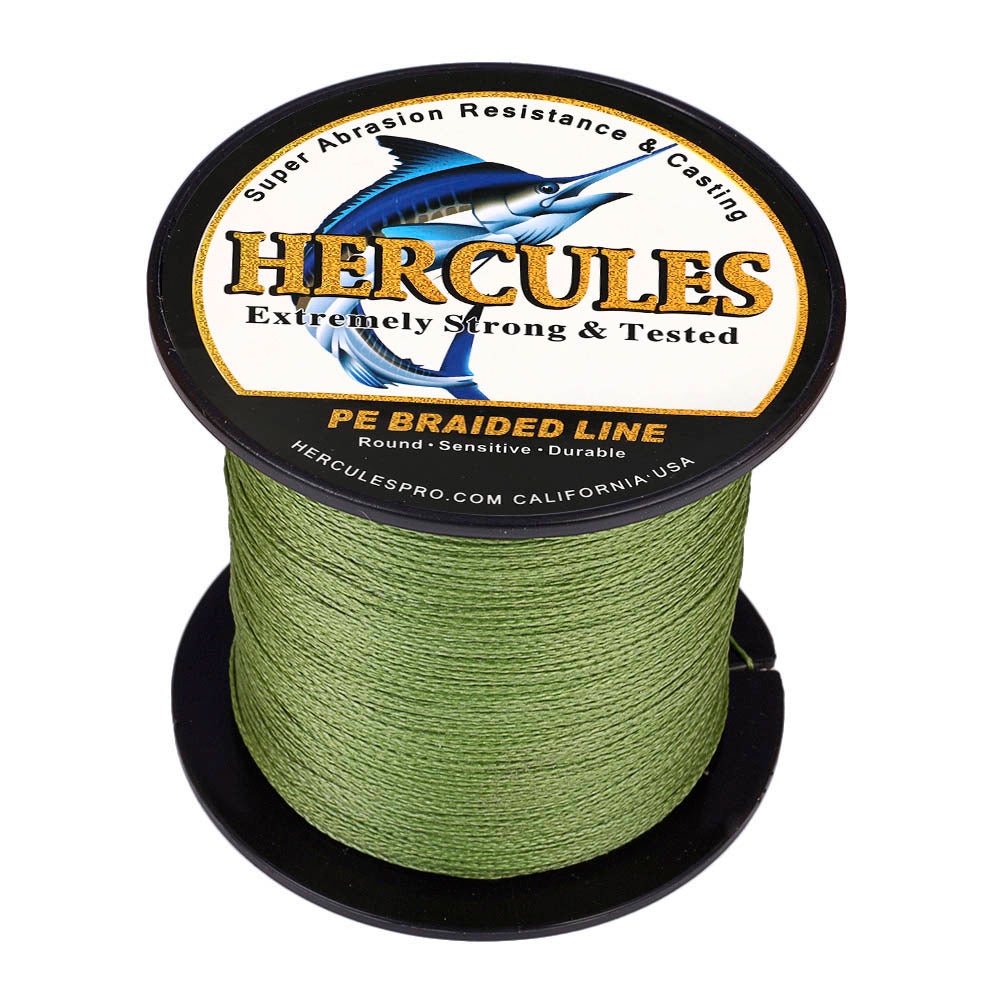 100M 109Yds Army Green 6lb-100lb HERCULES PE Braided Fishing Line 4 Strands HERCULES