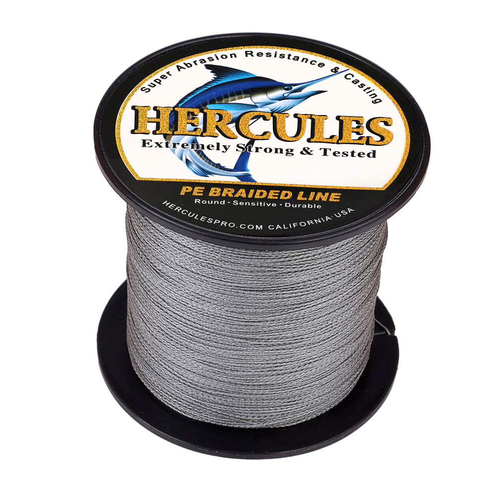 100M 109Yds Grey 6lb-100lb HERCULES PE Braid Fishing Line 4 Strands HERCULES