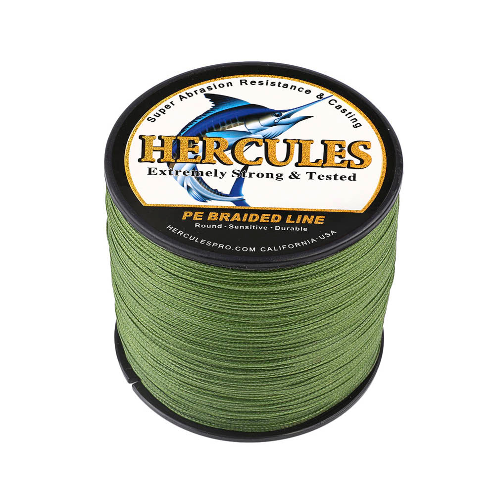 300M 328Yds Army Green 10lb-300lb HERCULES PE Braided Fishing Line 8 Strands HERCULES
