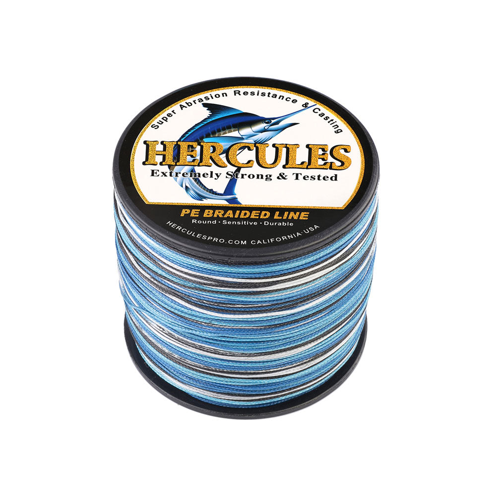 300M 328Yds Blue Camo HERCULES 8 Strands 10lbs-300lbs PE Dyneema braid Fishing Line blue camouflage braid Line HERCULES