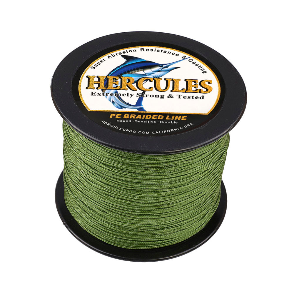 300M 328Yds Army Green 10lb-300lb HERCULES PE Braided Fishing Line 8 Strands HERCULES