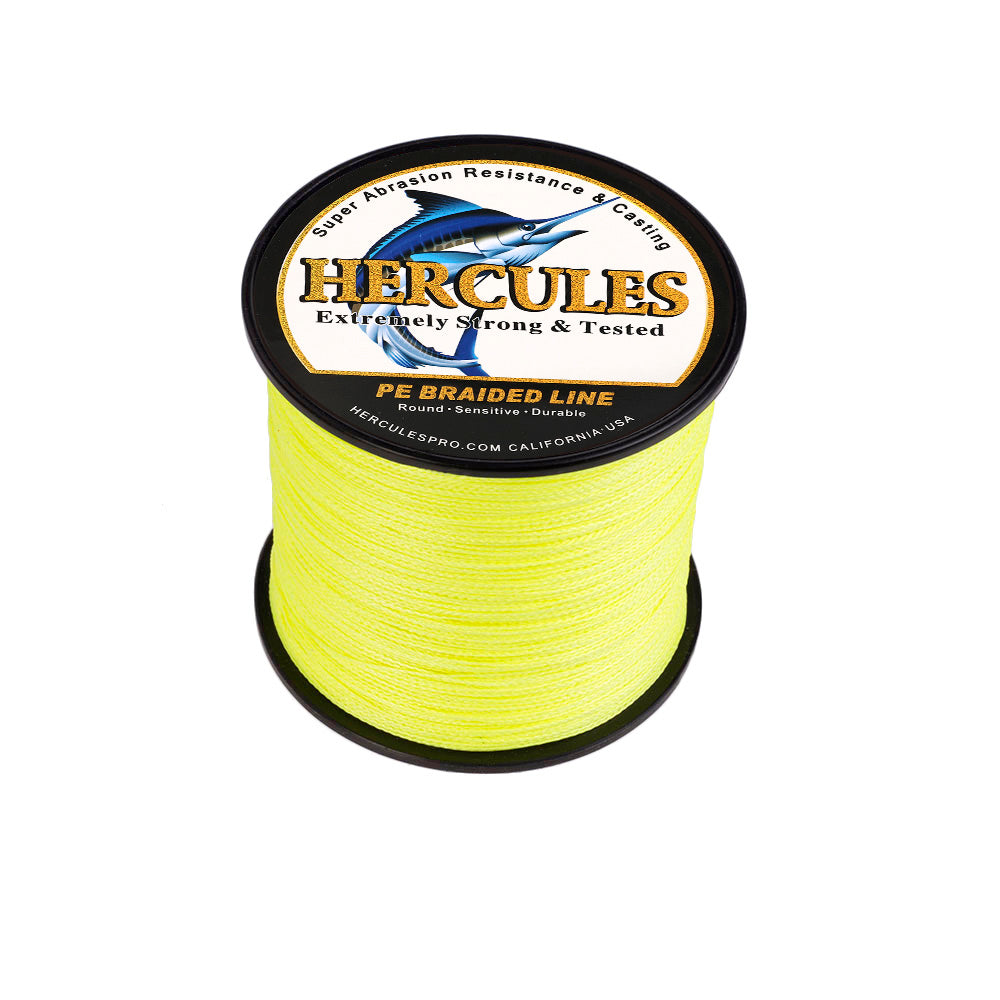 300M 328Yds Fluorescent Yellow 6lb-100lb HERCULES PE Braid Fishing Line 4 Strands HERCULES