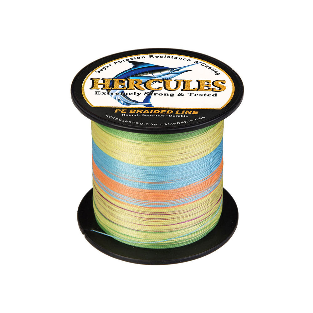 300M 328Yds Multicolor 6lb-100lb HERCULES PE Braided Fishing Line 4 Strands HERCULES