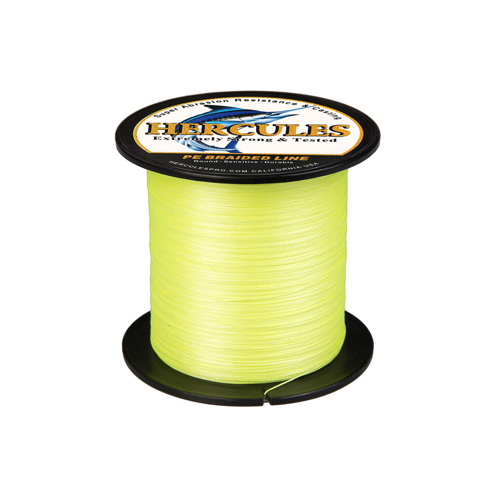 300M 328Yds Fluorescent Yellow 6lb-100lb HERCULES PE Braid Fishing Line 4 Strands HERCULES