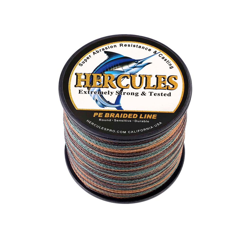 300M 328Yds Camouflage 6lb-100lb HERCULES 4 Strands PE Braid Fishing Line HERCULES