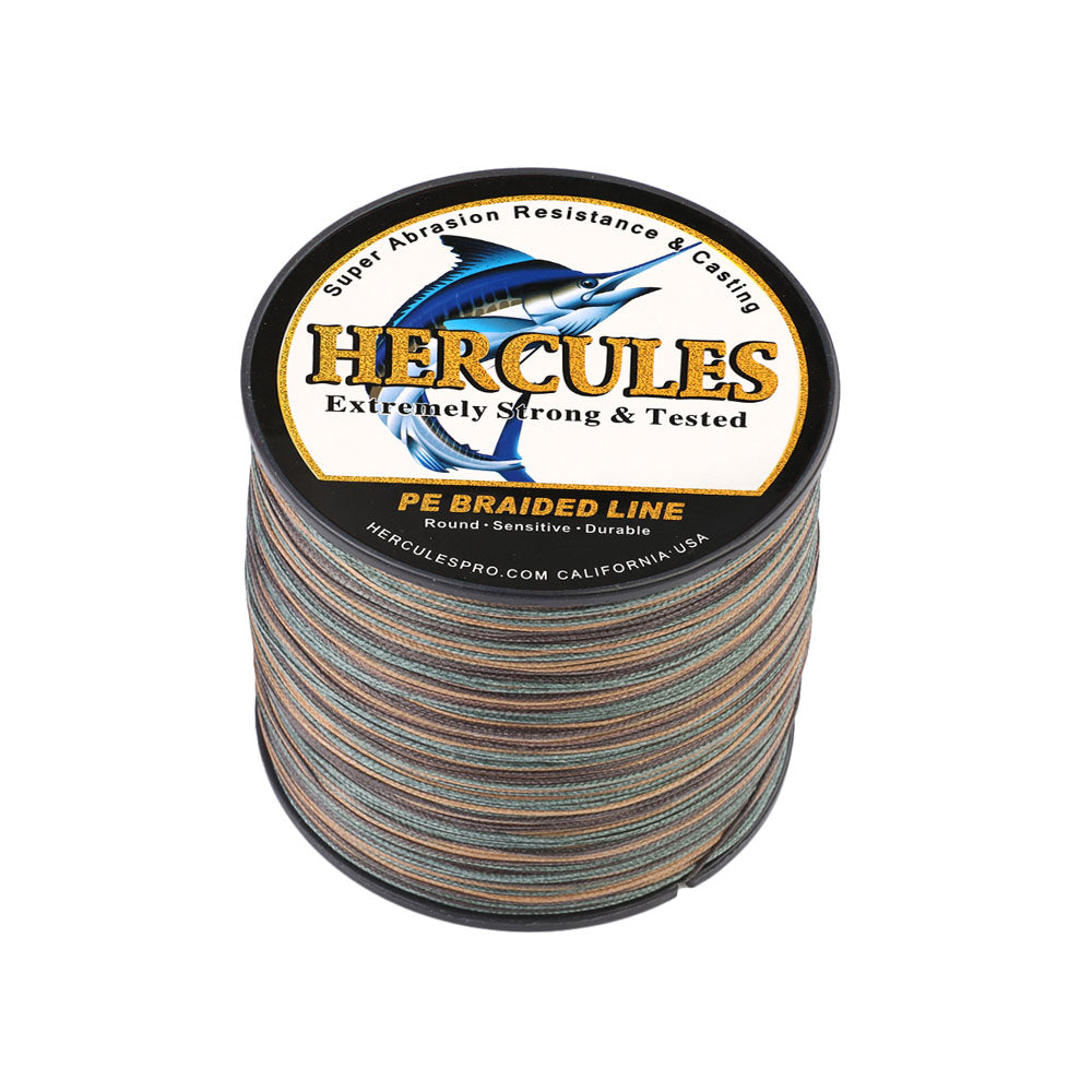 300M 328Yds Camouflage 10lb-300lb HERCULES PE Braided Fishing Line 8 Strands HERCULES