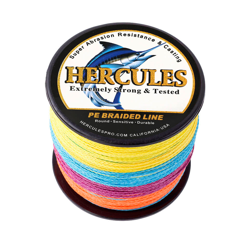 300M 328Yds Multicolor 6lb-100lb HERCULES PE Braided Fishing Line 4 Strands HERCULES