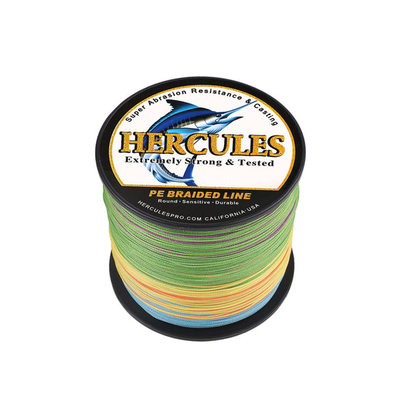 HERCULES Bule Multi-Color 10-300lb Super Test 4/8 Strands PE Braid Fishing  Line