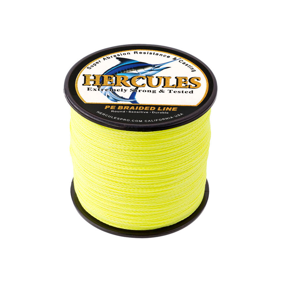 300M 328Yds Fluorescent Yellow 6lb-100lb HERCULES PE Braid Fishing Line 4 Strands HERCULES