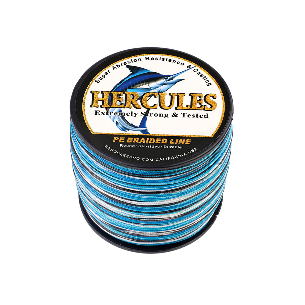  HERCULES Super Strong 1000M 1094 Yards Braided Fishing Line  8 LB Test For Saltwater Freshwater PE Braid Fish Lines 4 Strands - Blue, 8LB