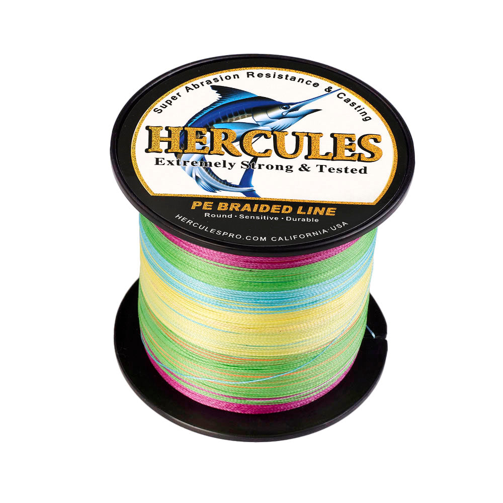 500M 547Yds Multicolor 6lb-100lb HERCULES PE Braid Fishing Line 4 Strands HERCULES
