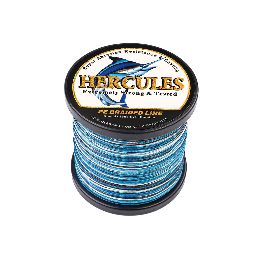  HERCULES Super Strong 500M 547 Yards Braided Fishing Line 40  LB Test For Saltwater Freshwater PE Braid Fish Lines 4 Strands - Blue, 40LB