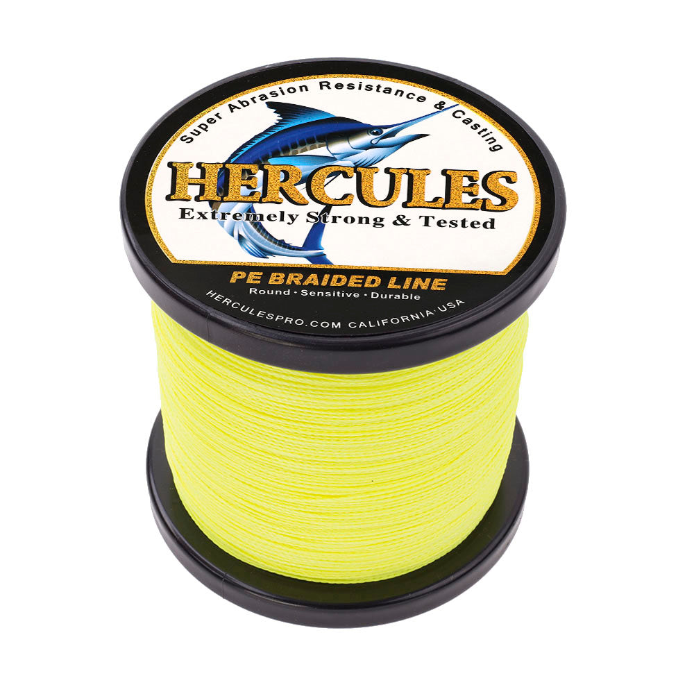 500M 547Yds Fluorescent Yellow 6lb-100lb HERCULES PE Braided Fishing Line 4 Strands HERCULES