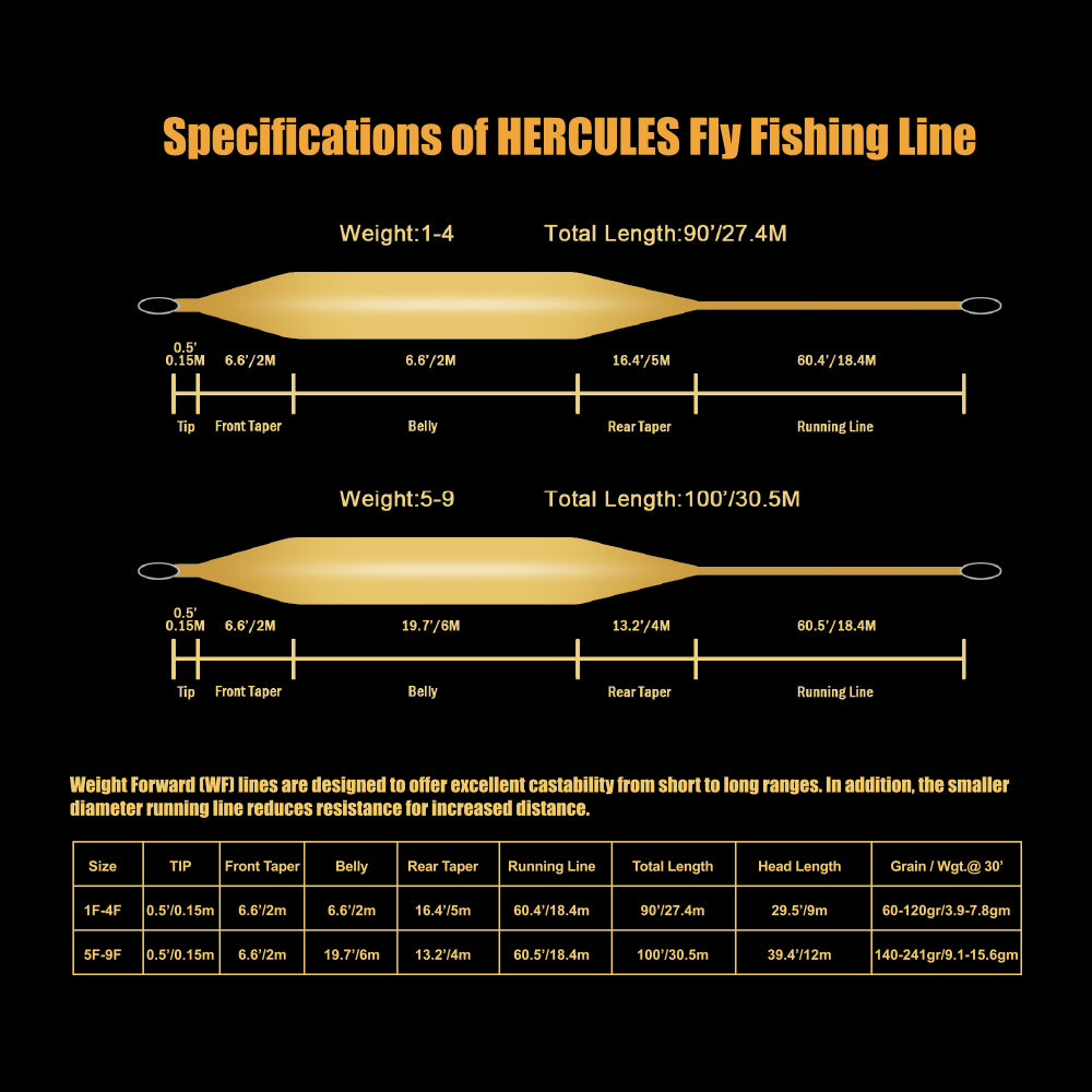 Weight Forward Floating Fly Fishing Line WF1/2/3/4/5/6/7/8/9WT All Size...
