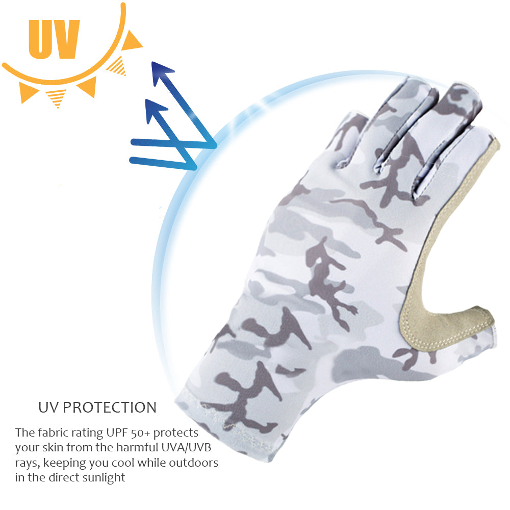 HERCULES Fishing Gloves with Carabiner UPF 50+ Sun Protection Gloves HERCULES SALE