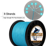 1500M 1640Yds Multicolor 10lb-200lb HERCULES PE Braided Fishing Line 8 Strands HERCULES