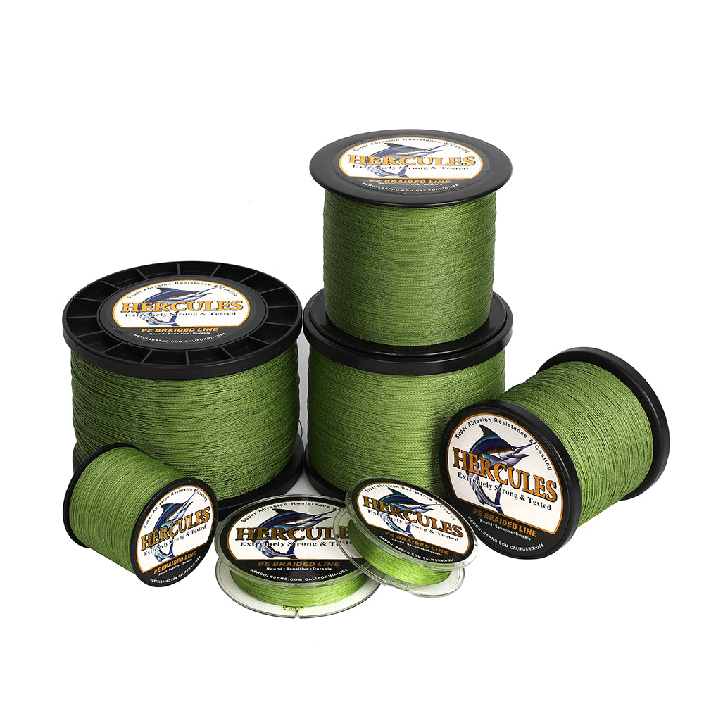 2000M 2187Yds Army Green 6lb-100lb HERCULES PE Braid Fishing Line 4 Strands HERCULES