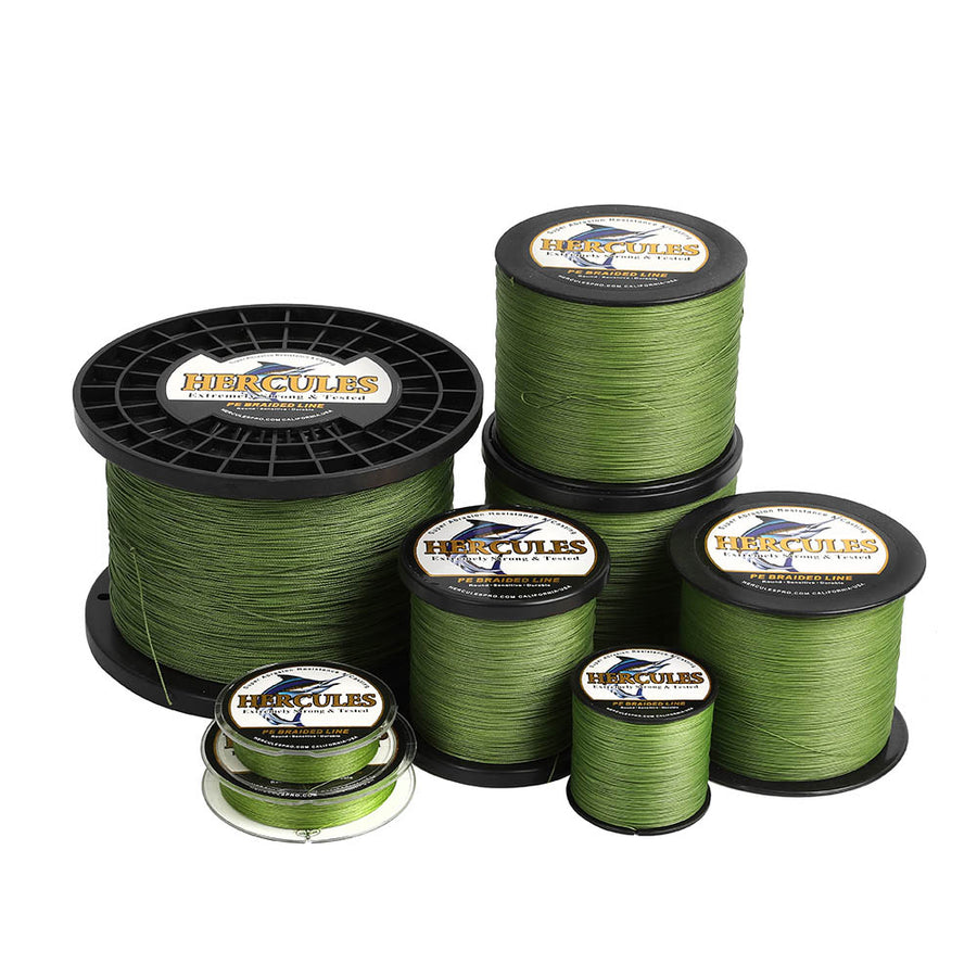 1000 yards braided fishing line 520Lb, 750Lb, 1000Lb UHMWPE Spool 1000Lb 100Ft / Green smooth casting Fishing Line 8 Strands 8