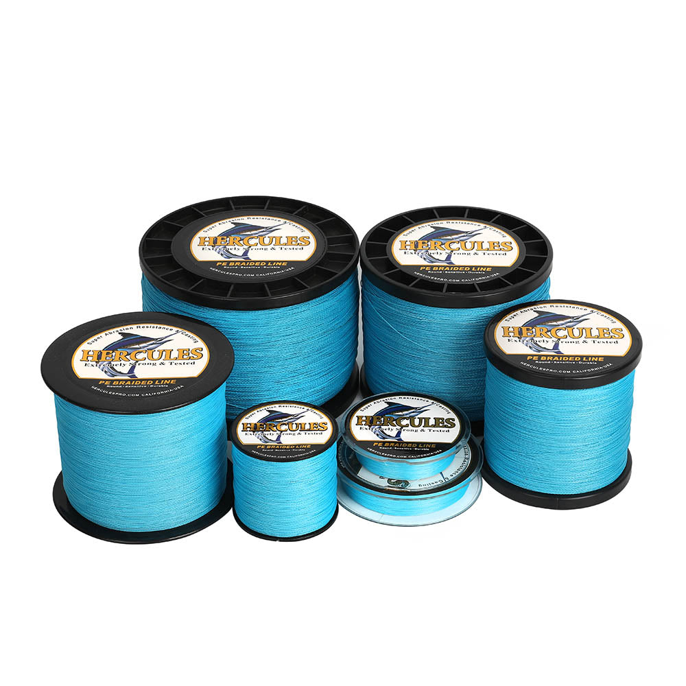 1000M 1094Yds Blue 6lb-100lb HERCULES PE Braided Fishing Line 4 Strands HERCULES