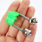 HERCULES Wingsflying 20 Pcs Fishing Rod Extra Loud Alarm Dual Alert Bell Green Silver Tone HERCULES SALE