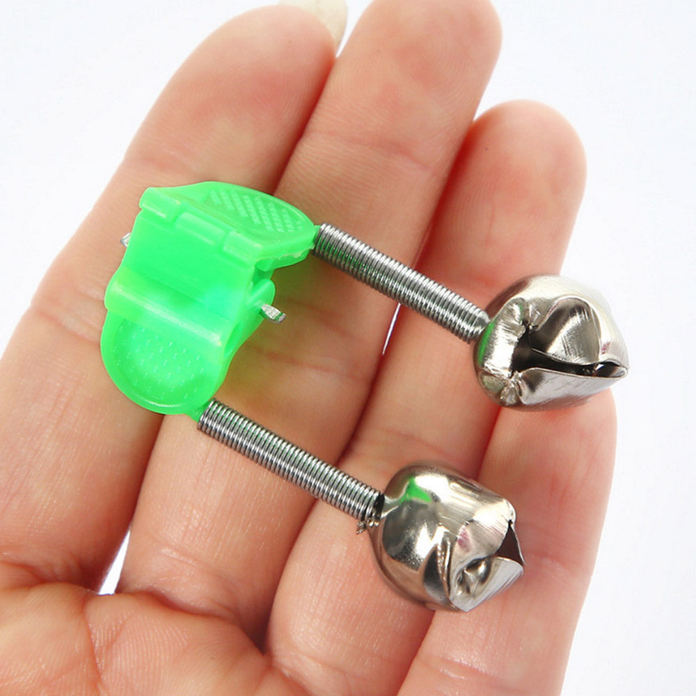 HERCULES Wingsflying 20 Pcs Fishing Rod Extra Loud Alarm Dual Alert Bell Green Silver Tone HERCULES SALE