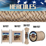 HERCULES 550 Paracord Survival Rope Desert Camo Type III Parachute Cord for Camping HERCULES