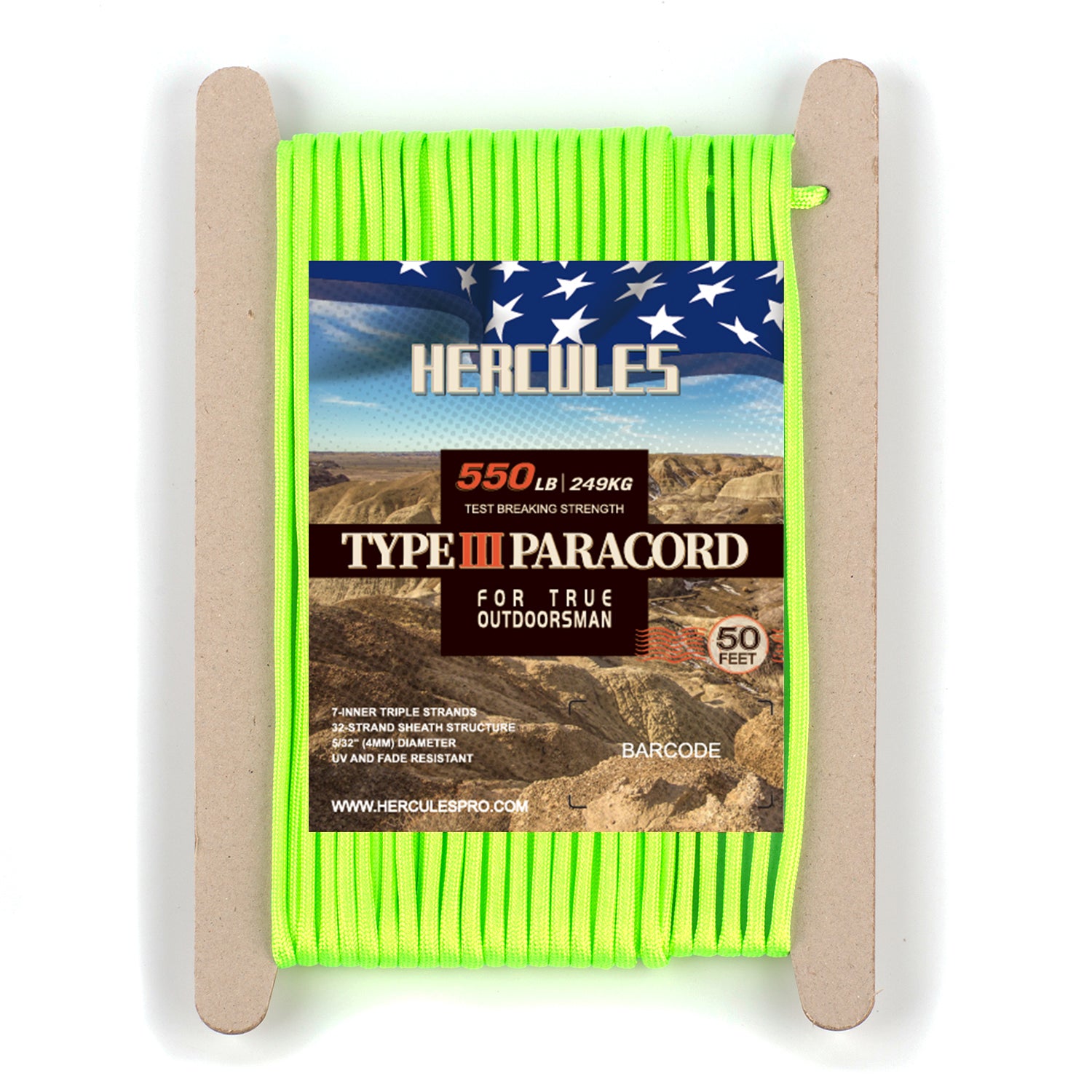 HERCULES Reflective Paracord for Survival Type III Paracord 550
