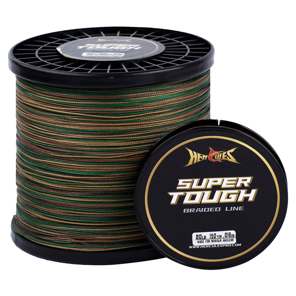 Reaction Tackle Braided Fishing Line - 8 Strand Green Camo 80LB