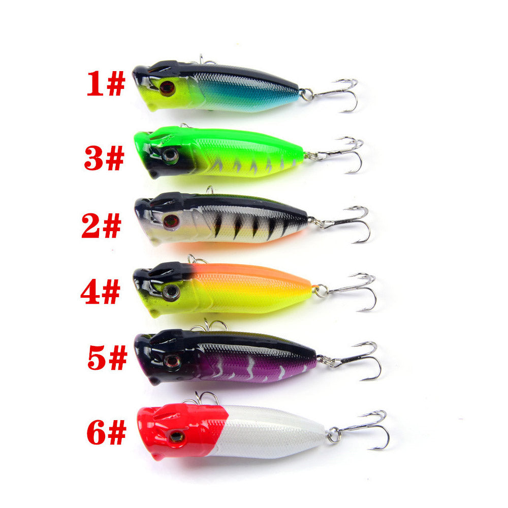 HERCULES Popper Fishing Lure 3D Eyes Wobbler Artificial Hard Bait 6PCS HERCULES SALE